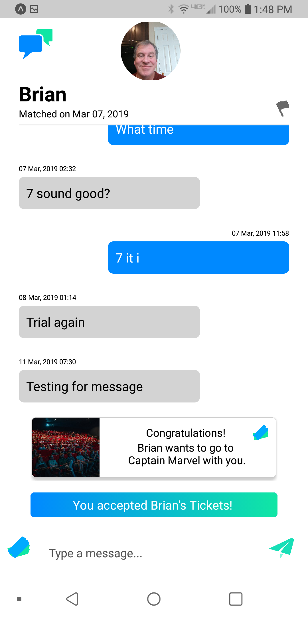 Chat screen
