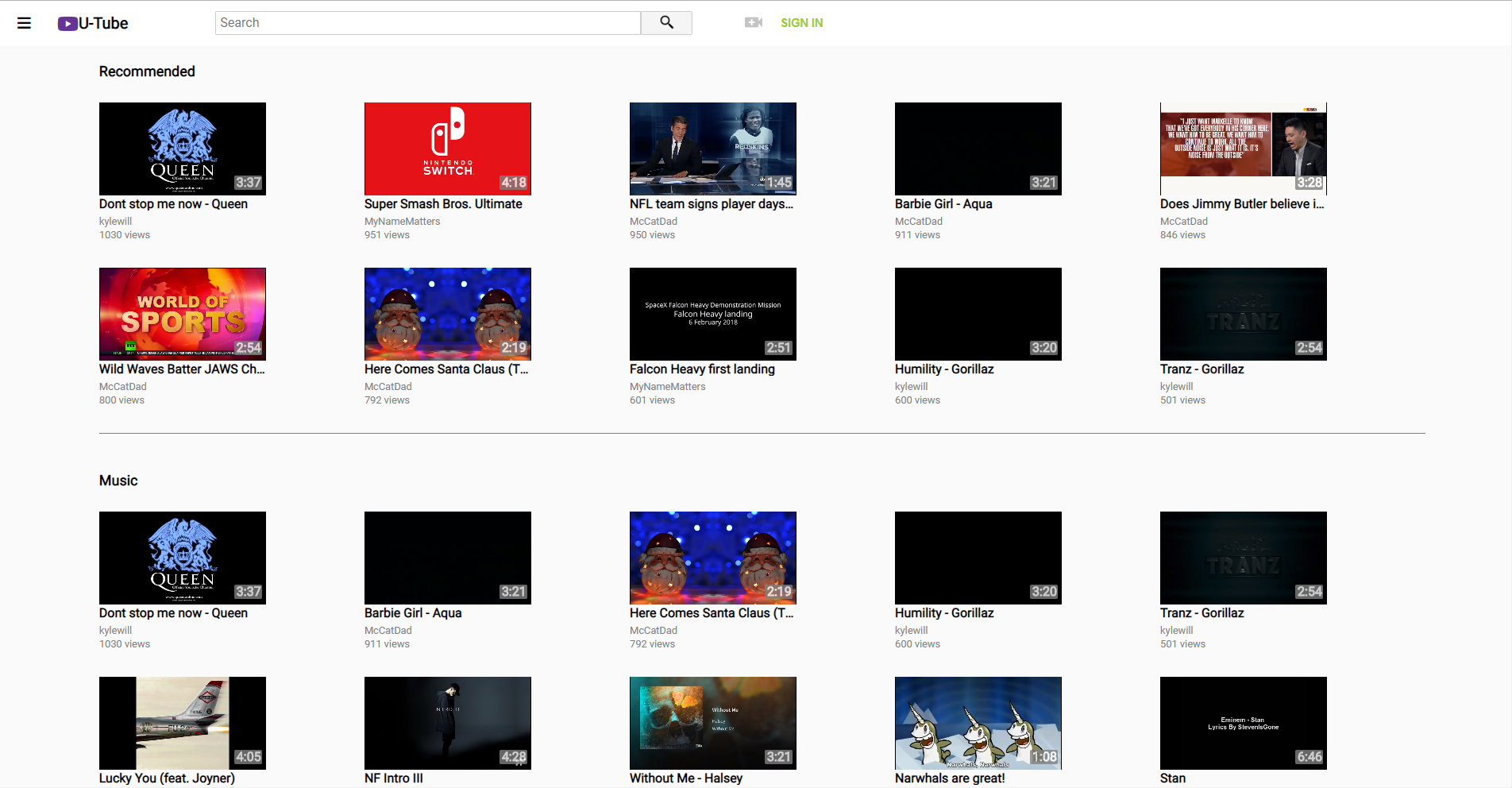 Home page